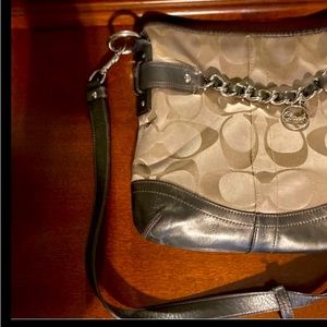 Vintage Coach tan crossbody purse- gently used condition
